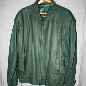 Mens Green Leather Coat